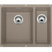 Кухонная мойка BLANCO SUBLINE 340/160-U SILGRANIT чаша слева, отводная арматура InFino® серый беж гранит 523556