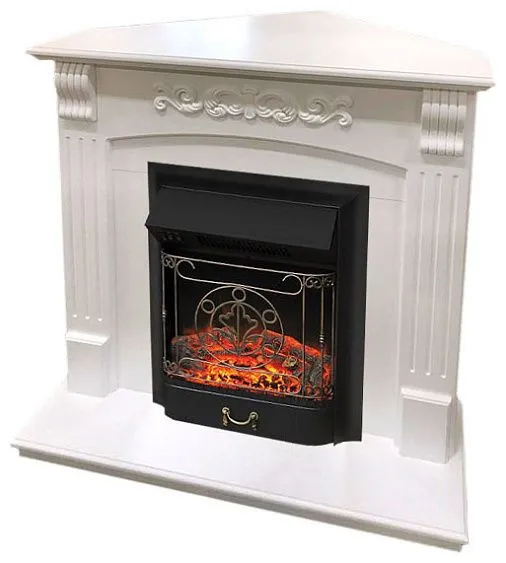 Камин ROYAL FLAME sorrento угловой под majestic bl белый дуб