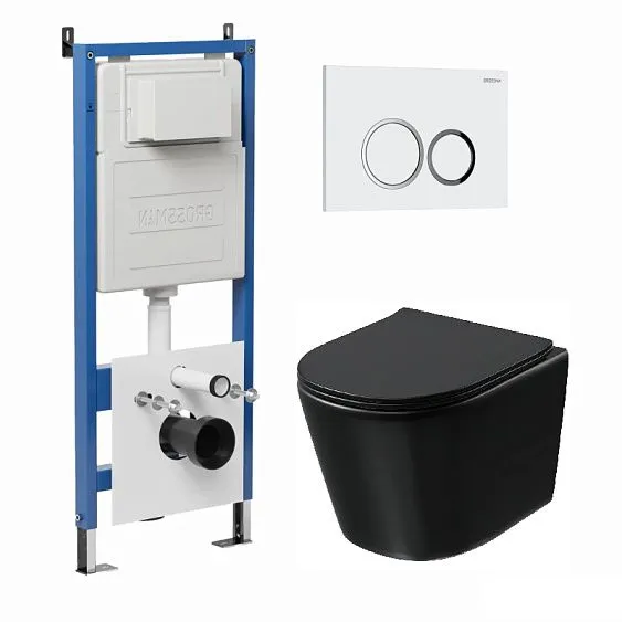 Комплект GROSSMAN инсталляция 900.K31.01.000 + клавиша смыва 700.K31.01.000.000 белый + унитаз GR-4477BMSQ