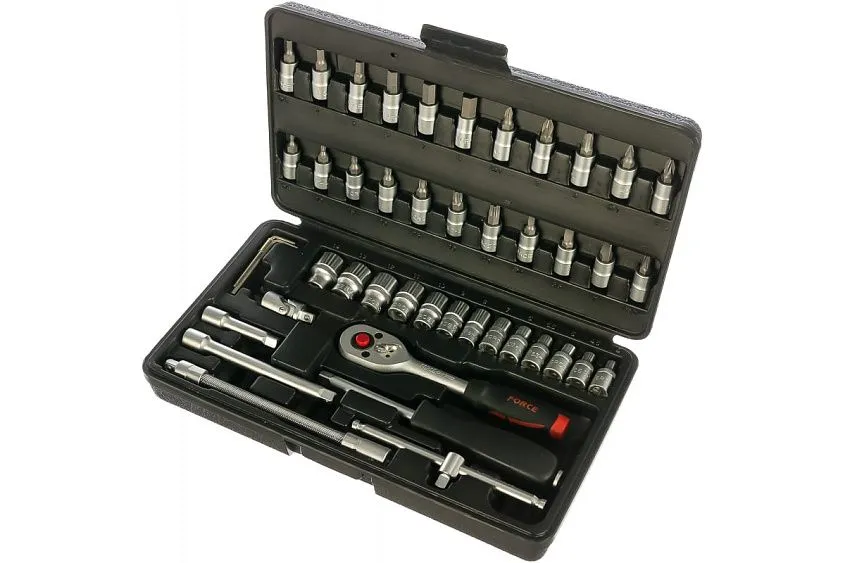 Набор инструмента FORCE 1/4 с 6-гр SL головками 46пр. (2462-7)