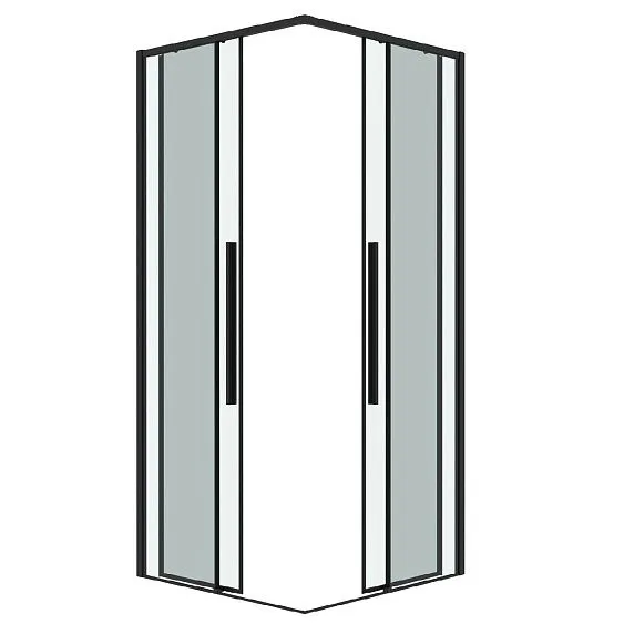 1/2 душевого ограждения GROSSMAN 1/2.K33.01.11.21.00 черный матовый