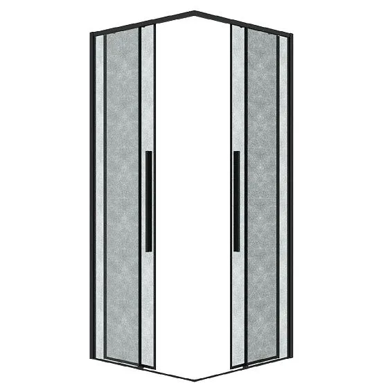 1/2 душевого ограждения GROSSMAN 1/2.K33.01.12.21.02 черный матовый