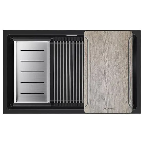 Кухонная мойка PAULMARK LUMI-MULTI SINK LU-MULTI 74-BLM