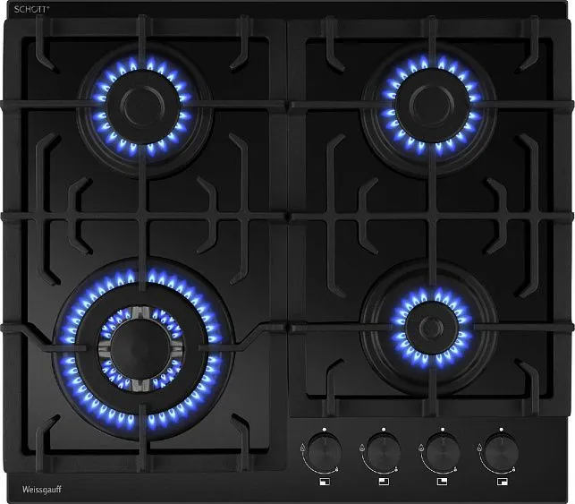 Варочная поверхность WEISSGAUFF HGG 641 BGSV Nano Glass