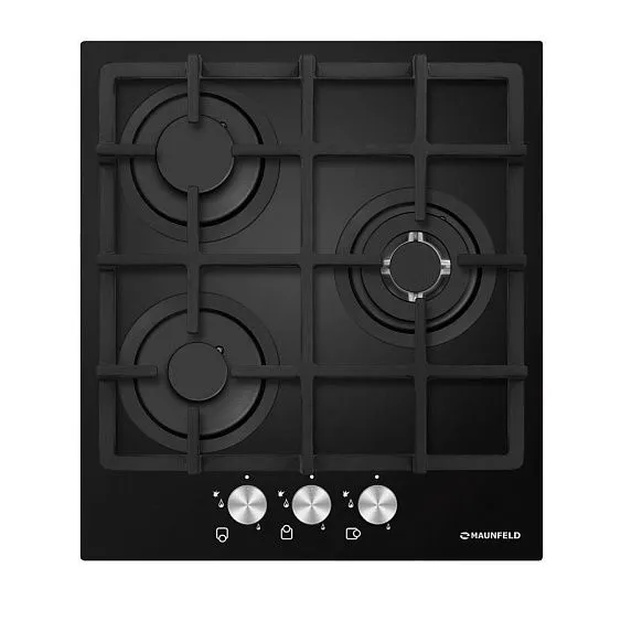 Газовая поверхность MAUNFELD mghg.43.12b_black glass (чёрное стекло)