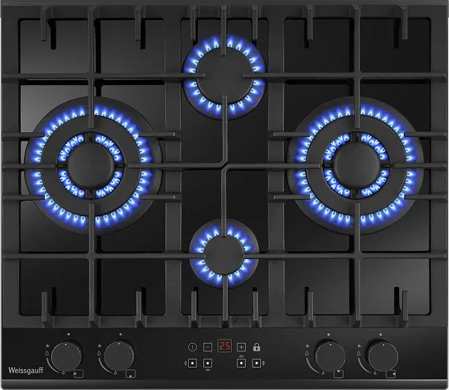 Варочная поверхность WEISSGAUFF HGG 642 BGH Double Wok Timer