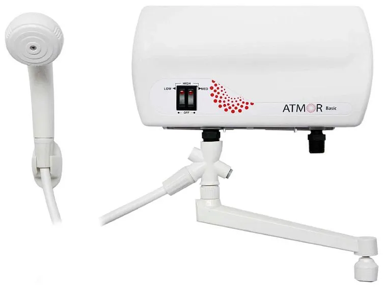 Проточный водонагреватель ATMOR basic 5 квт кран