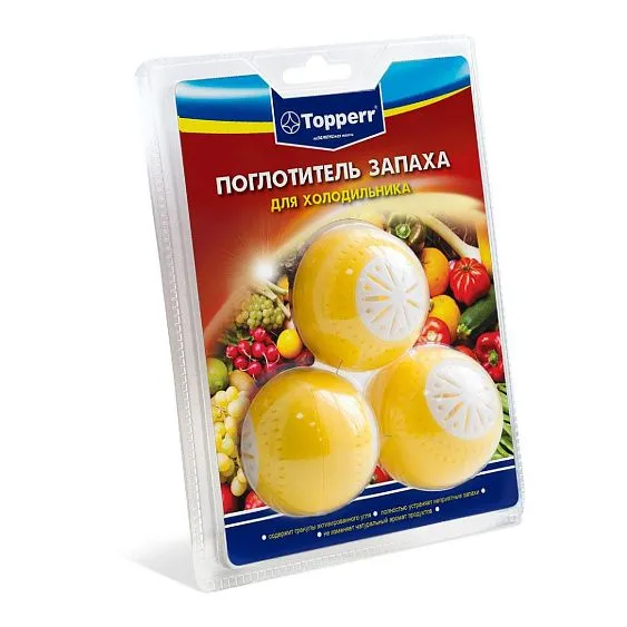 Поглотитель запаха для холодильника (три шара) в блистере TOPPERR 3113