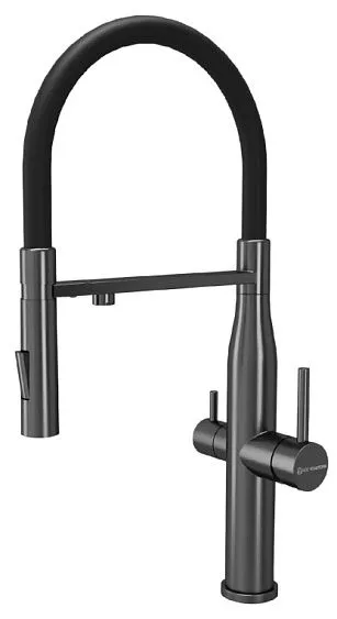 Смеситель KUCHENSTERN ELIT-FE 407GM40 вороненая сталь