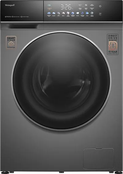 Стиральная машина WEISSGAUFF WM 62210 Direct Drive Touch Inverter Steam Grey